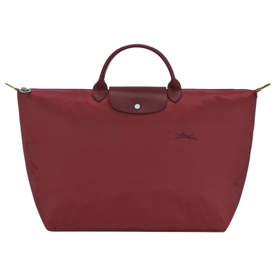 Le Pliage Green L Travel bag , Pomegranate - Recycled canvas
