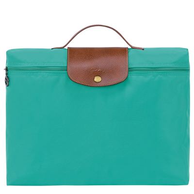Le Pliage Original S Briefcase , Turquoise - Recycled canvas